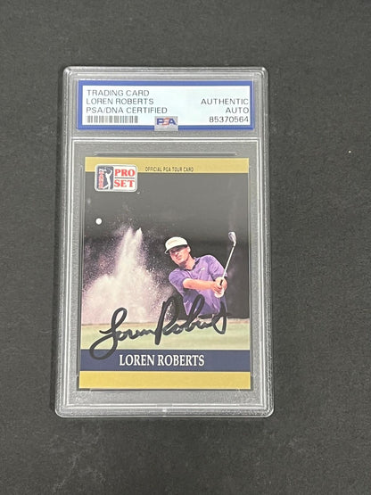 1990 PGA Tour Pro Set #33 Loren Roberts Signed Card PSA/DNA Autographed Slabbed