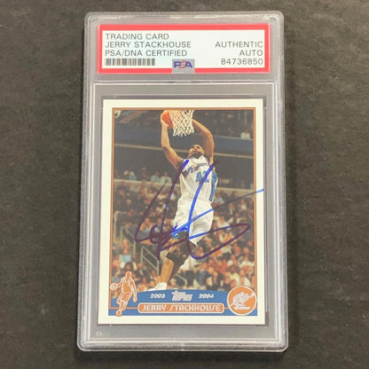 2003 Topps Jerry Stackhouse #52 Signed Card AUTO PSA Slabbed