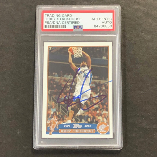 2003 Topps Jerry Stackhouse #52 Signed Card AUTO PSA Slabbed