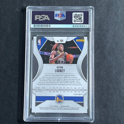 2019-20 Panini Prizm #104 Kevon Looney Signed Card PSA Slabbed Warriors