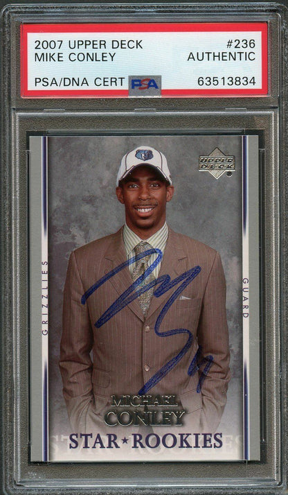2007-08 UPPER DECK STAR ROOKIES #236 Mike Conley signed Auto Card PSA/DNA Slabbe