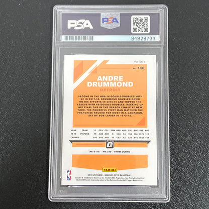 2019-20 Optic Prizm #146 Andre Drummond Signed Card AUTO PSA Slabbed Pistons
