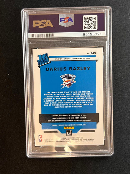 2019-20 Panini Donruss #249 Darius Bazley Signed Card AUTO PSA Slabbed Thunder