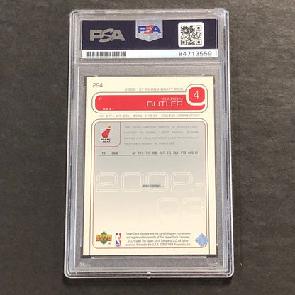 2002-03 Upper Deck Basketball #294 Caron Butler Signed Card AUTO PSA Slabbed Hea