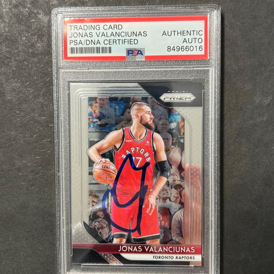 2018-19 Panini Prizm Black #93 Jonas Valanciunas Signed Card AUTO PSA Slabbed To