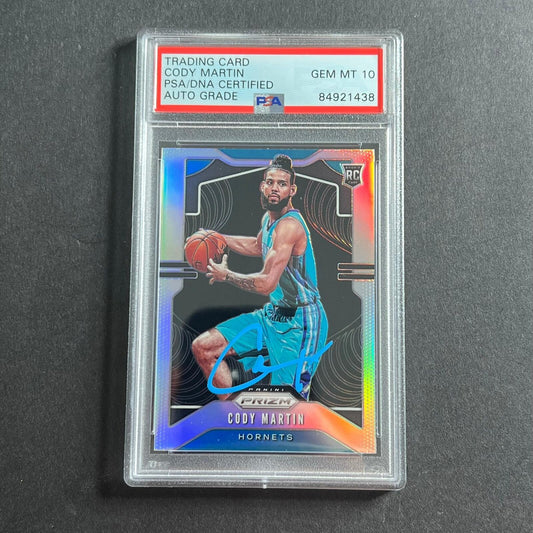 2019-20 Panini Prizim #278 Cody Martin Signed Card AUTO 10 PSA/DNA Slabbed RC Ho