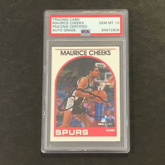 1989-90 NBA Hoops #320 Maurice Cheeks Signed Card AUTO 10 PSA Slabbed Spurs