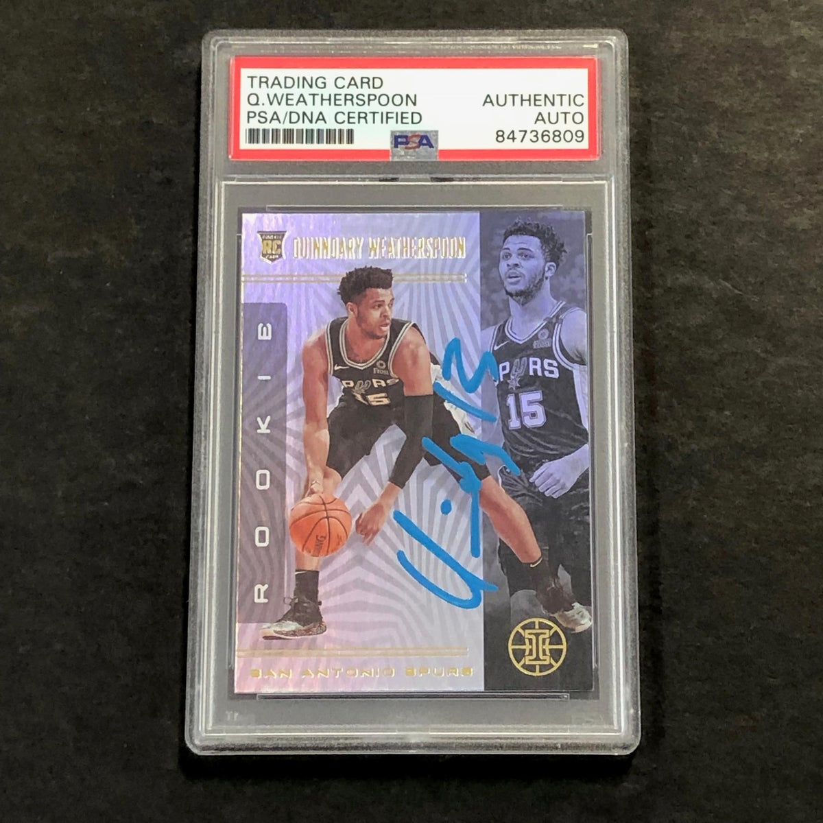 2019-20 Panini Mosaic #194 Quinndary Weatherspoon Signed Card AUTO PSA/DNA Slabb