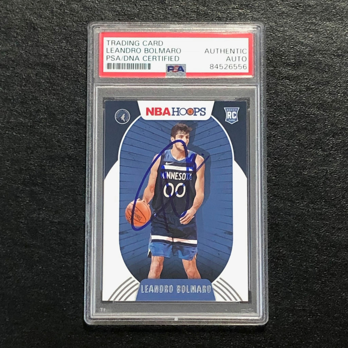 2020-21 NBA Hoops #247 Leandro Bolmaro Signed Card AUTO PSA/DNA Slabbed RC Timbe