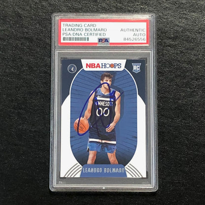 2020-21 NBA Hoops #247 Leandro Bolmaro Signed Card AUTO PSA/DNA Slabbed RC Timbe