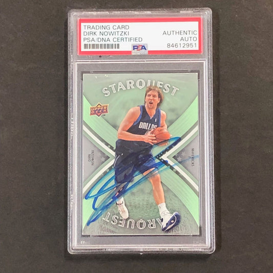 2008-09 Upper Deck Starquest #SQ-24 Dirk Nowitzki Signed AUTO Card PSA/DNA Slabb