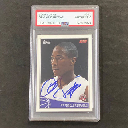 2009-10 Topps #320 DeMAR DeROZAN Signed Card AUTO PSA Slabbed RC Raptors