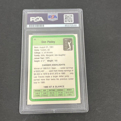 1980 PGA Tour #18 Don Pooley Signed Card PSA/DNA Slabbed AUTO Golf