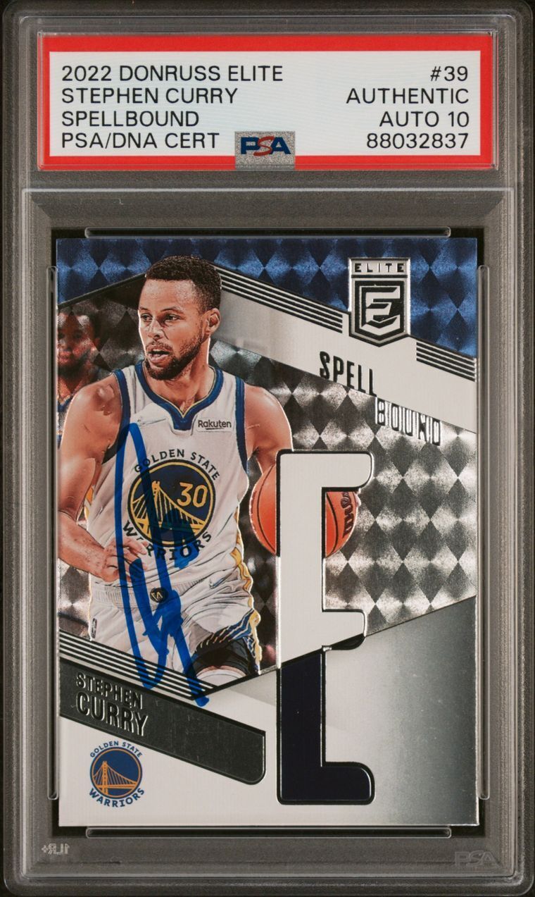 2022 Panini-Donruss Elite Spellbound #39 Stephen Curry Signed PSA Authentic AUTO