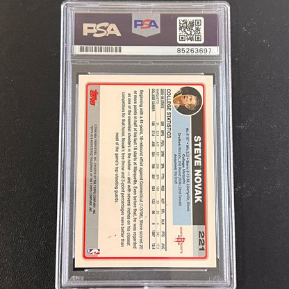 2006-07 TOPPS #221 STEVE NOVAK Signed Card PSA AUTO Slabbed RC Rockets