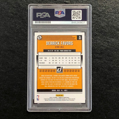 2018 Donruss Basketball #171 Derrick Favors Signed Card AUTO PSA Slabbed Jazz