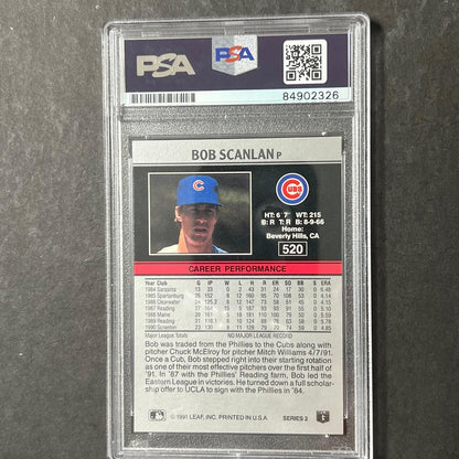 1991 Leaf #520 Bob Scanlan Signed Card PSA Slabbed Auto Cubs