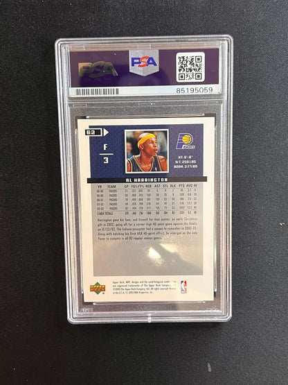 2003-04 Upper Deck MVP #62 Al Harrington Signed Card AUTO PSA Slabbed Pacers