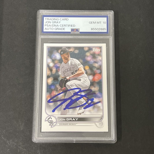 2022 Topps Series 1 #161 Jon Gray signed card PSA AUTO 10 Rockies