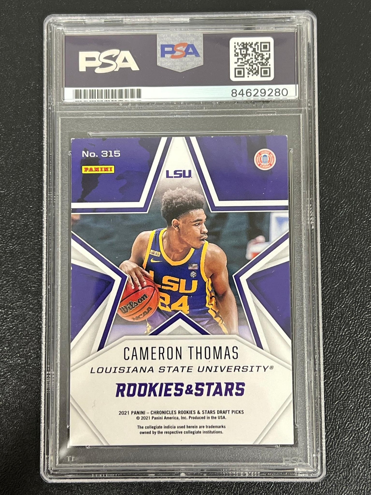 2021 Panini Chronicles #315 Cameron Thomas Signed Card PSA/DNA AUTO 10 Rookie