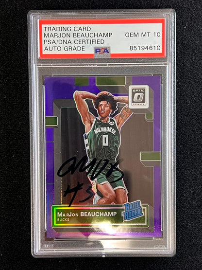 2022-23 Panini Donruss Optic #210 Marjon Beauchamp Signed Card AUTO PSA/DNA Slab