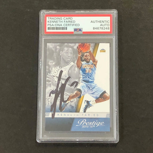 2014-15 Panini Prestige #75 Kenneth Faried Signed PSA Slabbed Nuggets