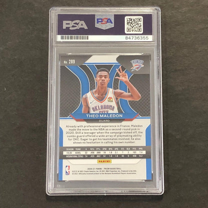 2020-21 Panini Prizm #289 Theo Maledon Signed Card AUTO PSA Slabbed RC Thunder