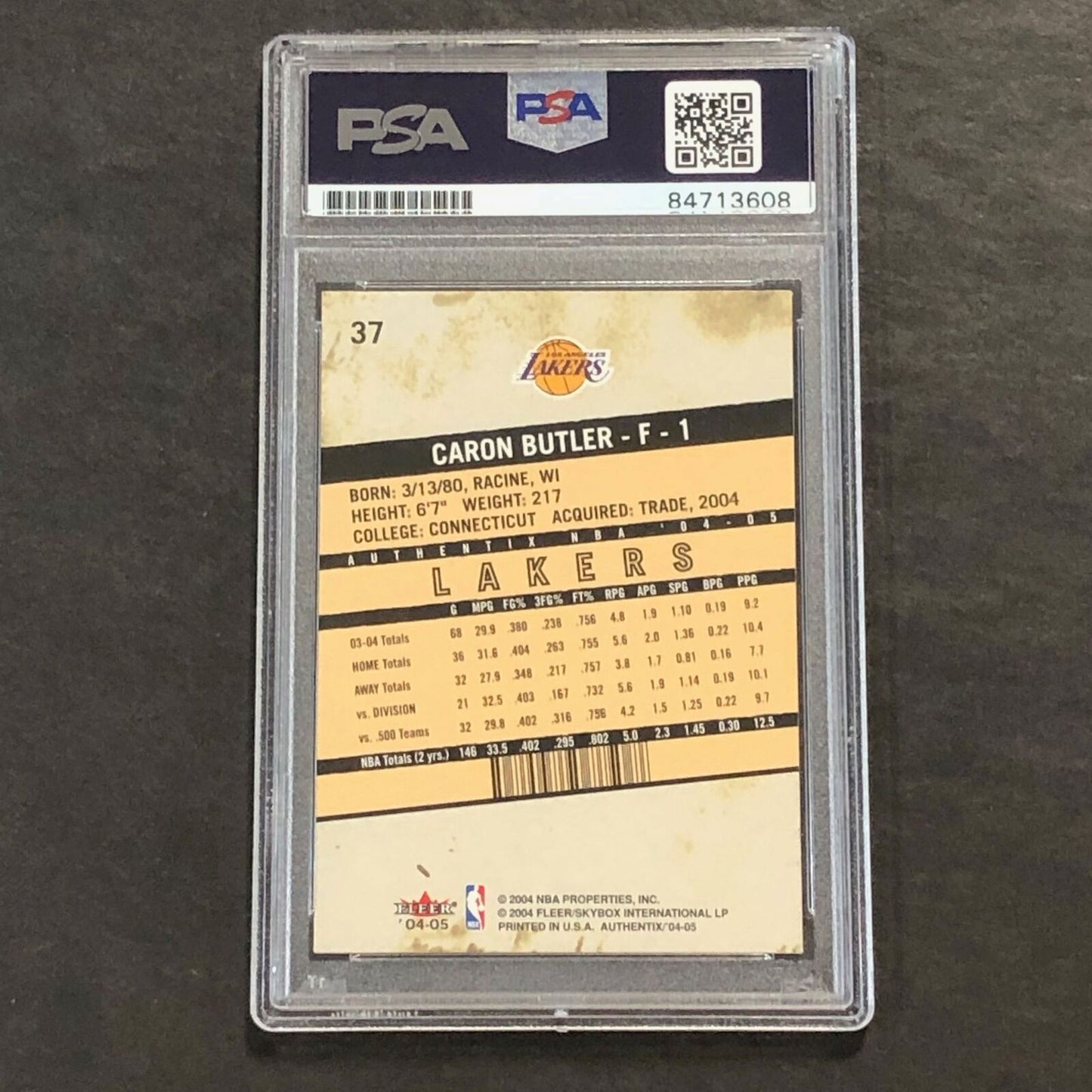 2004-05 Fleer Skybox #37 Caron Butler Signed Card AUTO PSA Slabbed Lakers