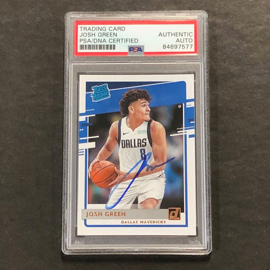 2020-21 Panini Donruss #234 Josh Green Signed Card AUTO PSA Slabbed RC Mavericks