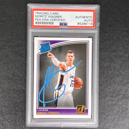2018-19 Panini Donruss Rated Rookie #197 Moritz Wagner Signed Card AUTO PSA Slab