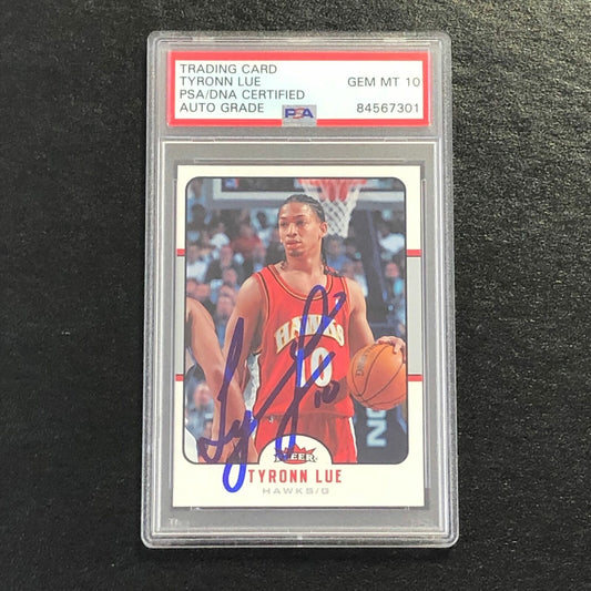 2006-07 FLEER #4 Tyronn Lue Signed Card AUTO 10 PSA Slabbed Hawks