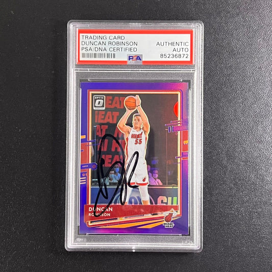 2020-21 Panini Donruss Optic #48 Duncan Robinson Signed Card AUTO PSA Slabbed He