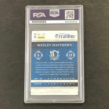 2015-16 Panini Excalibur #131 Wesley Matthews Signed Card AUTO PSA Slabbed Maver