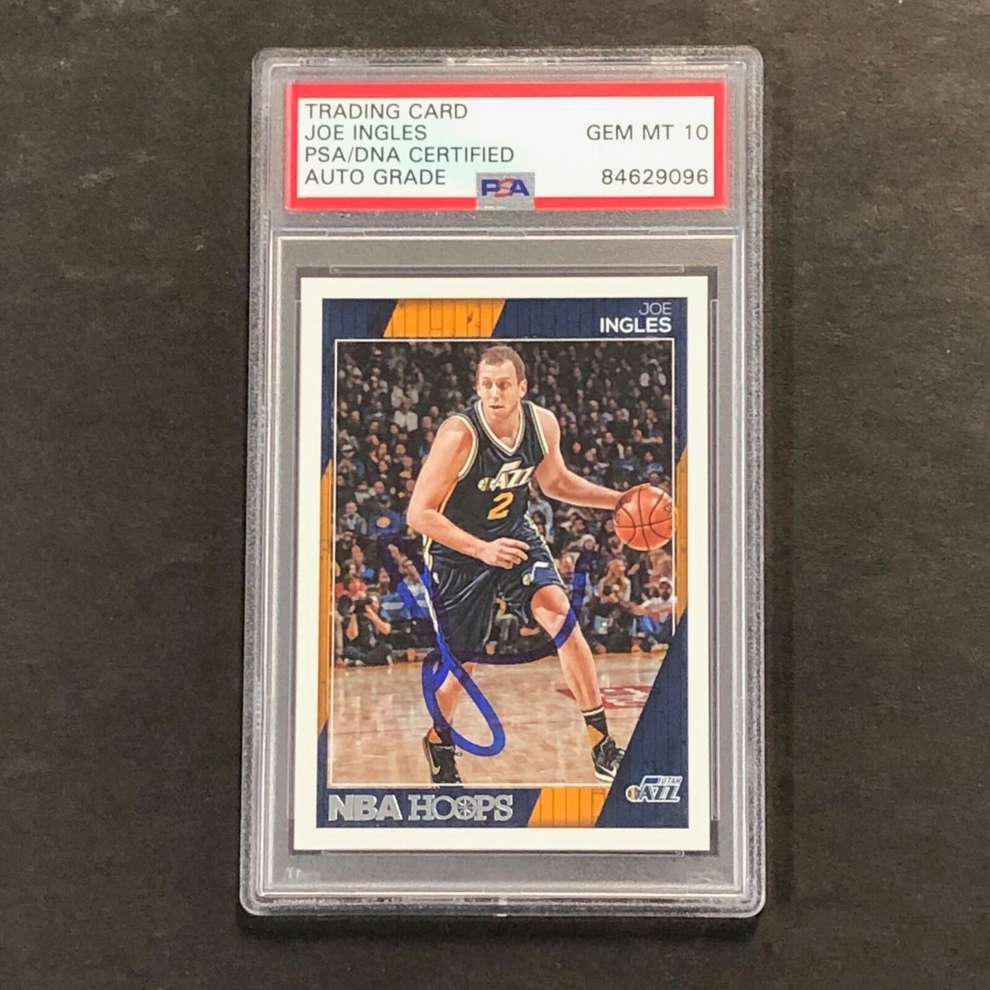 2016-17 NBA Hoops #196 Joe Ingles Signed Card AUTO GRADE 10 PSA Slabbed Jazz