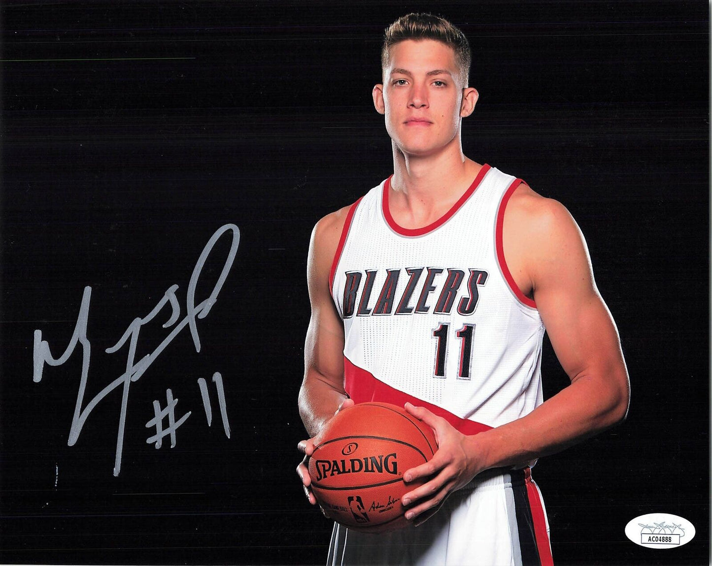 Meyers Leonard signed 8x10 photo JSA Portland Trailblazers Autographed