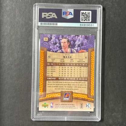 2006-07 Upper Deck Hardcourt #78 Steve Nash Signed Card AUTO PSA/DNA Slabbed Sun