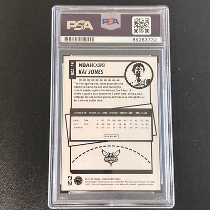 2021-22 Panini NBA Hoops #230 Kai Jones Signed AUTO PSA Slabbed RC Hornets