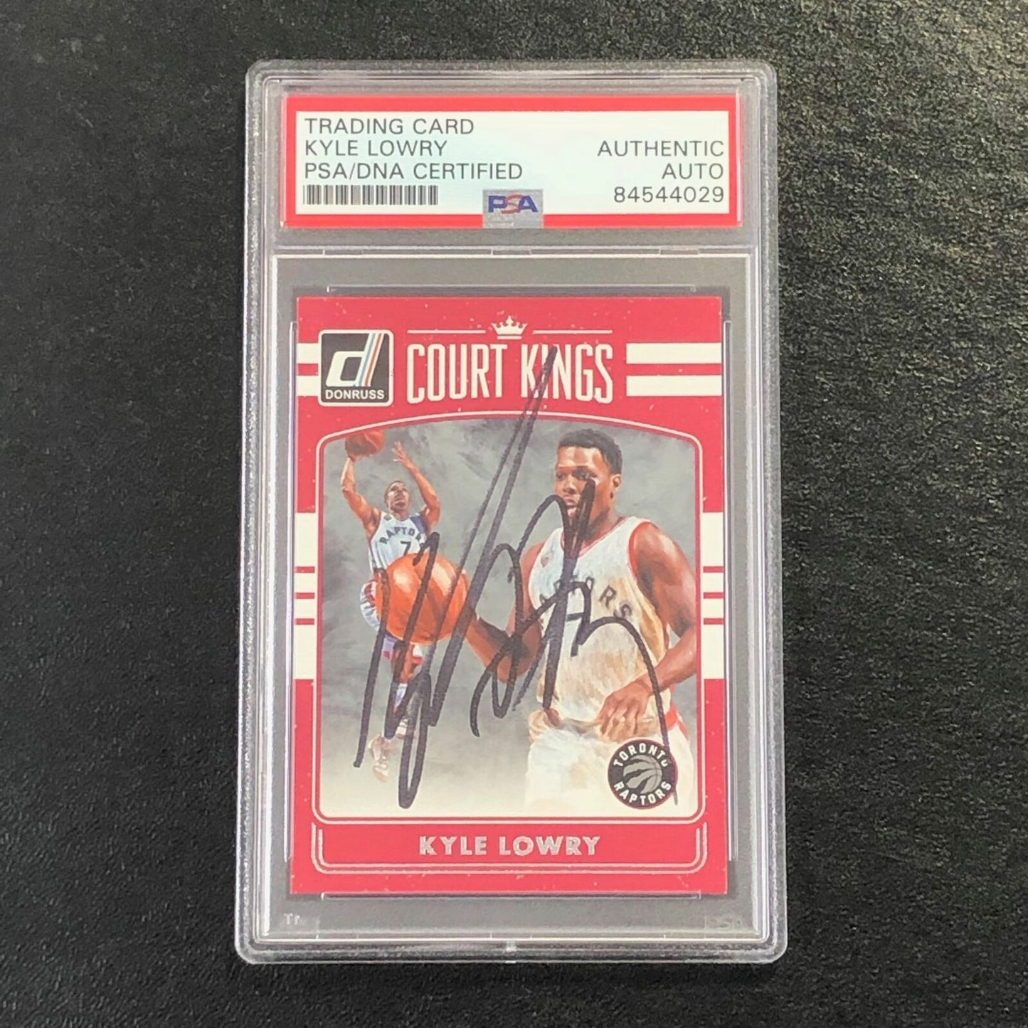 2016-17 DONRUSS COURT KINGS #30 Kyle Lowry Signed Card AUTO PSA Slabbed Raptors