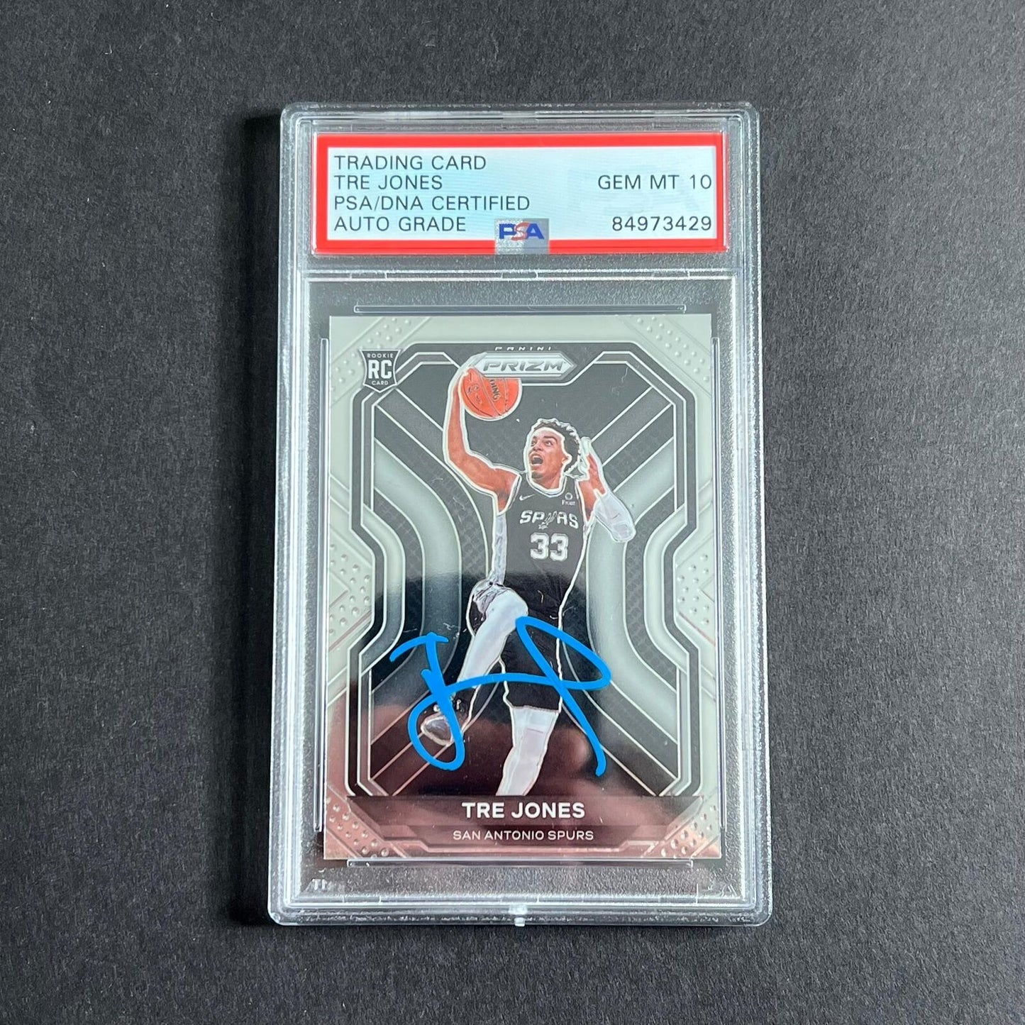 2021 Panini Prizm #291 Tre Jones Signed Card AUTO GRADE 10 PSA/DNA Slabbed RC Sp