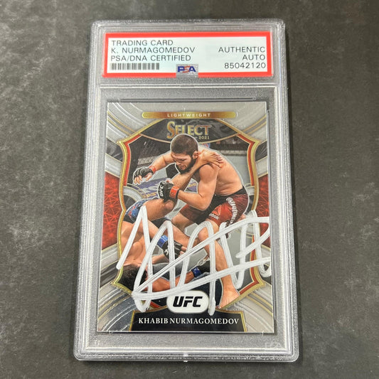 2021 Panini Select #47 Khabib Nurmagomedov Signed Card PSA Slabbed