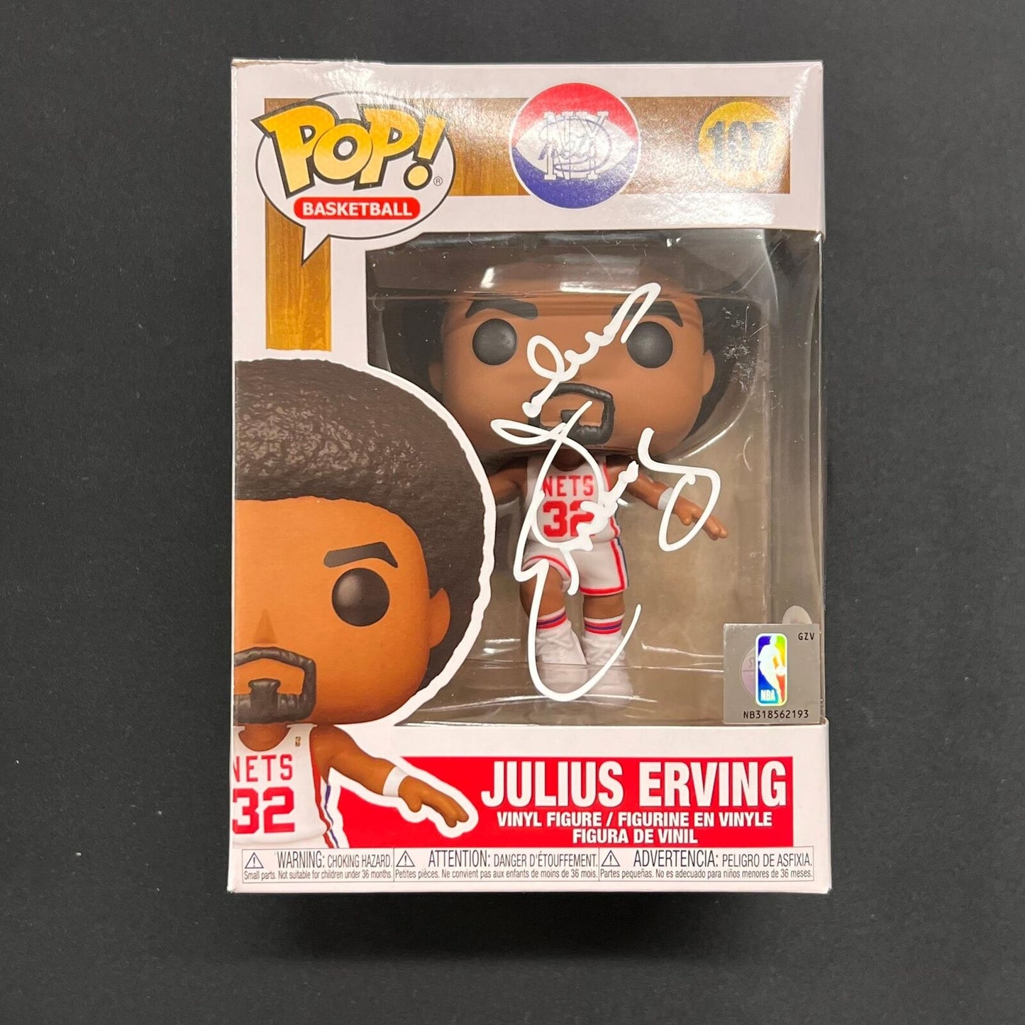 Julius Erving Signed Funko Pop PSA/DNA Encapsulated Nets Auto