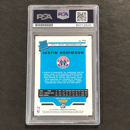 2019-20 OPTIC RATED ROOKIE #174 JUSTIN ROBINSON Signed Rookie Card AUTO PSA Slab