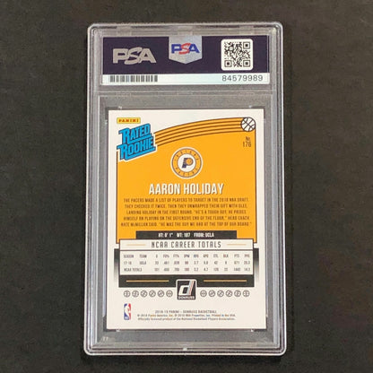 2018-19 Donruss Rated Rookie #176 AARON HOLIDAY Signed Rookie Card AUTO PSA Slab