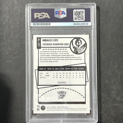 2021-22 Panini Hoops #225 Jeremiah Robinson-Earl Signed Card AUTO PSA Slabbed Th