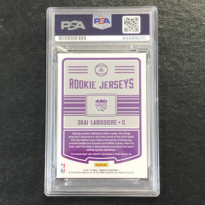 2016-17 Donruss Rookie Jerseys #88 Skal Labissiere Signed Relic Card AUTO 10 PSA
