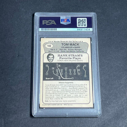 1976 Topps #10 Tom Mack Signed Card PSA Slabbed AUTO 10 Rams