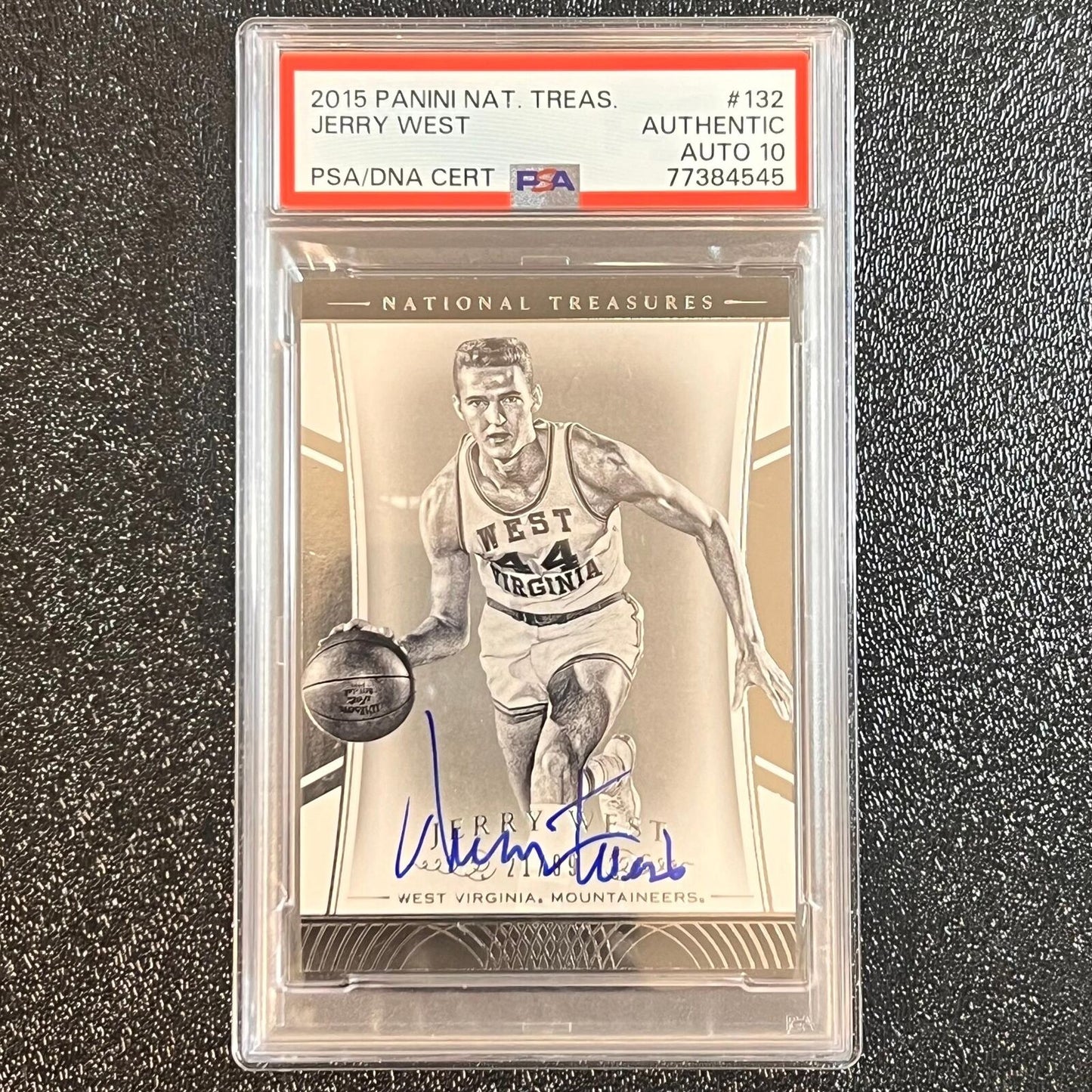 2015 Panini National Treasure #132 JERRY WEST Signed Card Authentic AUTO 10 PSA