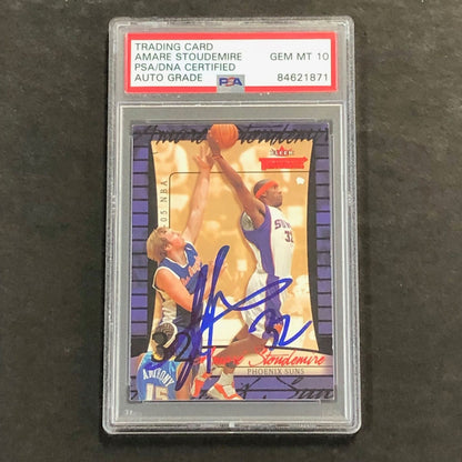 2004-05 Fleer Throwbacks #36 Amare Stoudemire Signed Card AUTO 10 PSA Slabbed Su