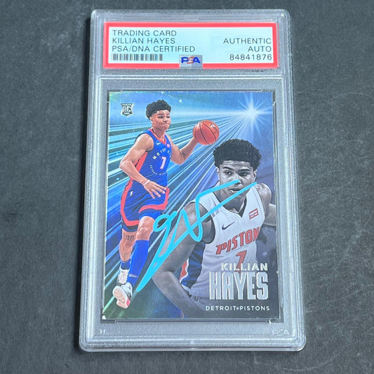2020-21 Panini Chronicles #218 Killian Hayes Signed Card AUTO PSA Slabbed RC Pis