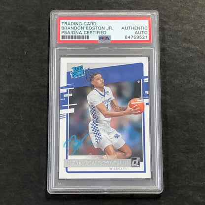 2021-22 Chronicles Draft Rated Rookie #50 Brandon Boston Jr Signed Card AUTO PSA